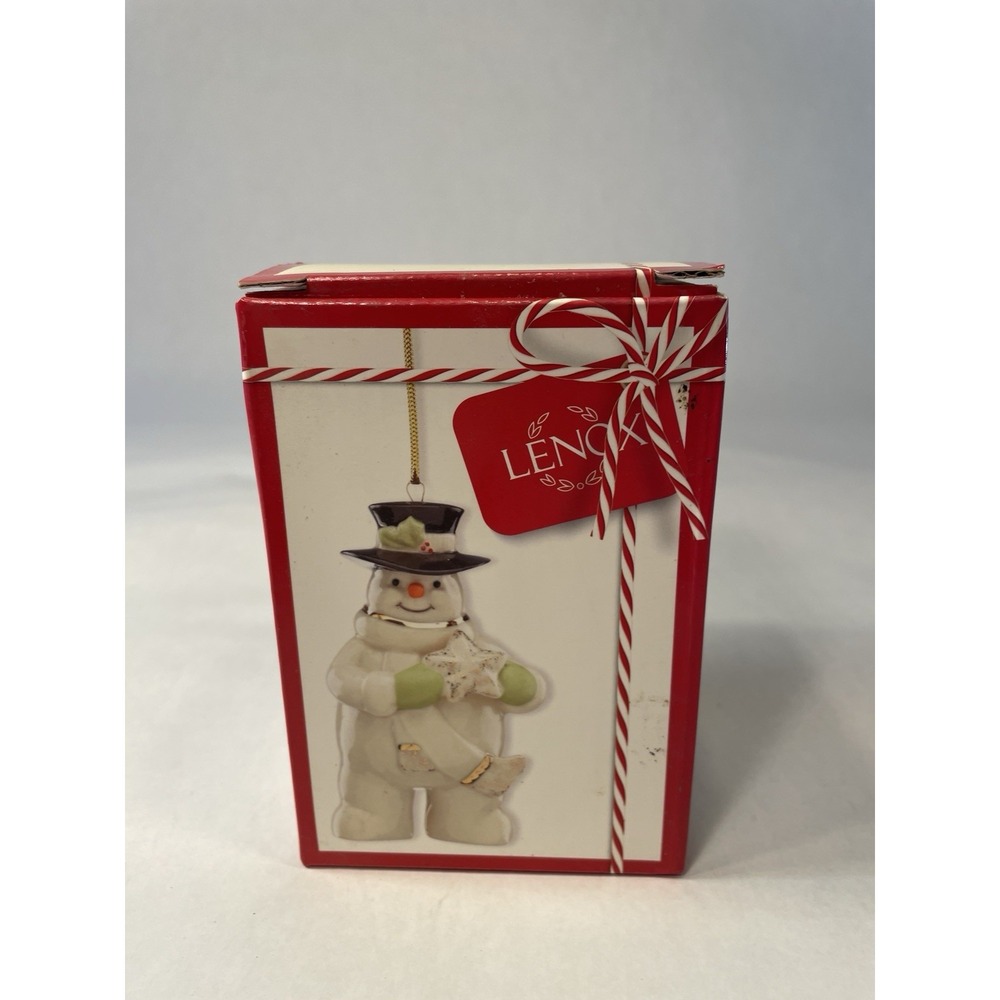 Lenox Holiday Cheer Snowman Hanging Ornament Porcelain 3.5in Christmas 884416